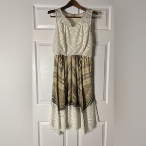One World Boho Handkerchief Hem Maxi Dress Size Small